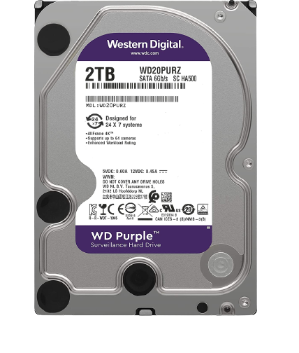 Disco Duro PURPLE Western Digital 2TB WD20PURZ